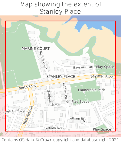 Map showing extent of Stanley Place as bounding box