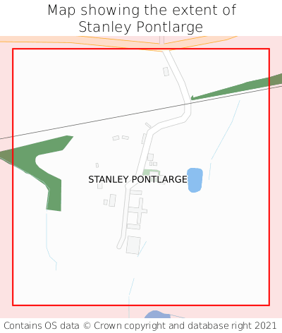 Map showing extent of Stanley Pontlarge as bounding box