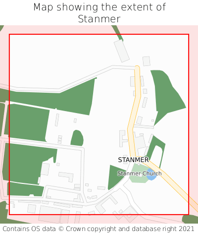 Map showing extent of Stanmer as bounding box