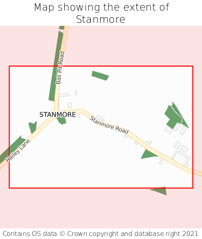 Map showing extent of Stanmore as bounding box