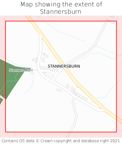 Map showing extent of Stannersburn as bounding box