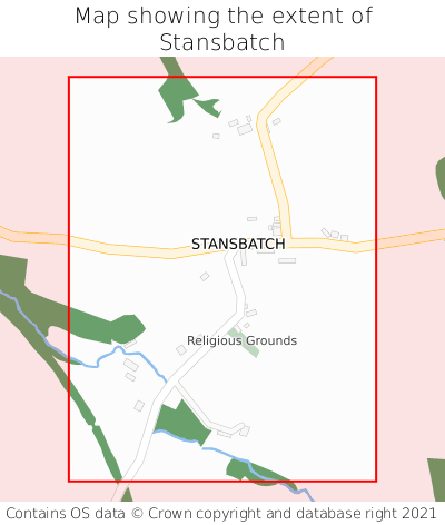 Map showing extent of Stansbatch as bounding box