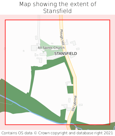 Map showing extent of Stansfield as bounding box