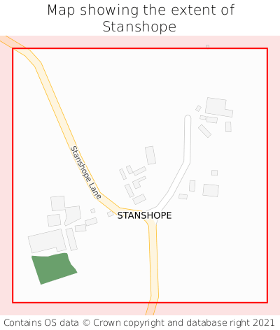 Map showing extent of Stanshope as bounding box
