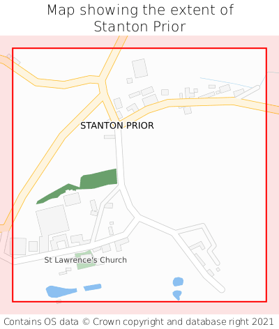 Map showing extent of Stanton Prior as bounding box