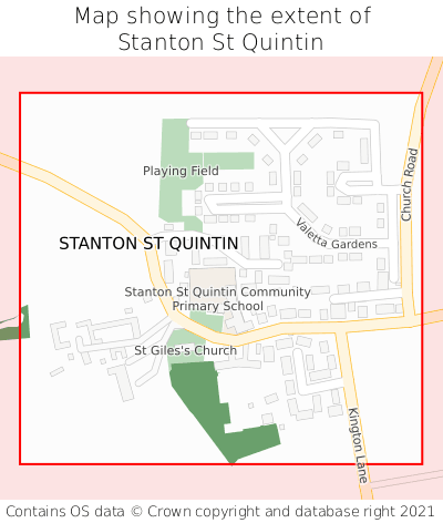 Map showing extent of Stanton St Quintin as bounding box