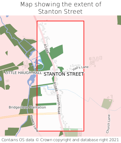 Map showing extent of Stanton Street as bounding box