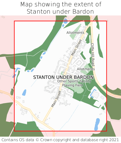 Map showing extent of Stanton under Bardon as bounding box