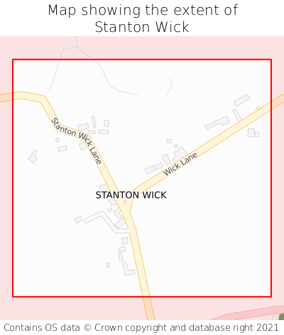 Map showing extent of Stanton Wick as bounding box
