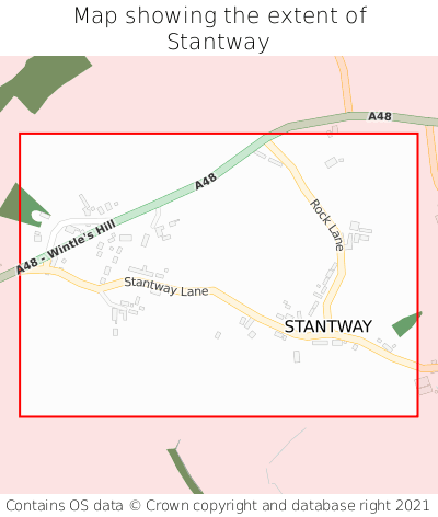 Map showing extent of Stantway as bounding box