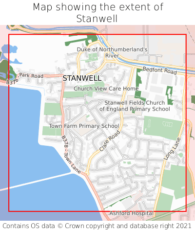 Map showing extent of Stanwell as bounding box