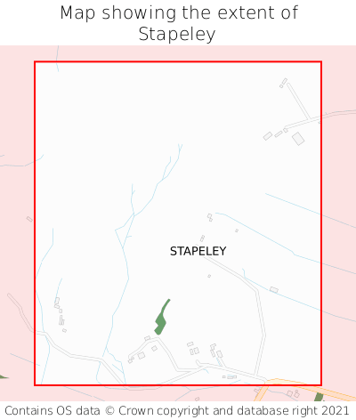 Map showing extent of Stapeley as bounding box