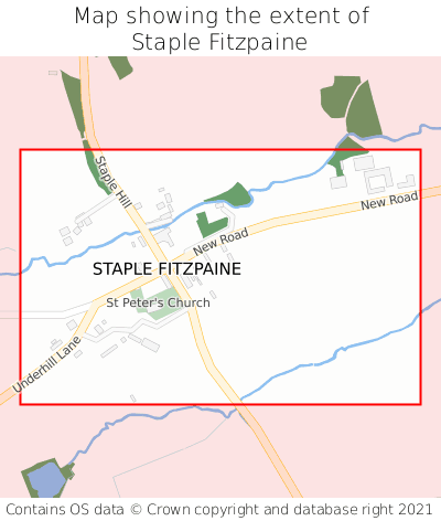Map showing extent of Staple Fitzpaine as bounding box