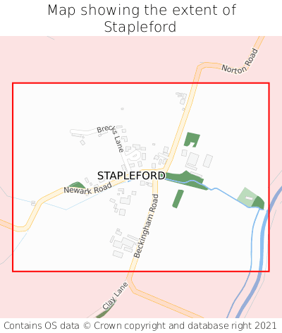 Map showing extent of Stapleford as bounding box