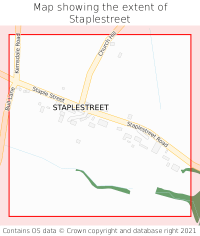 Map showing extent of Staplestreet as bounding box