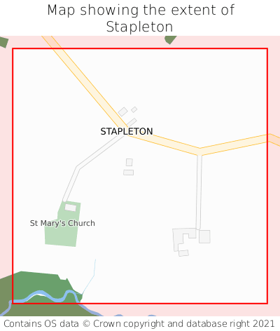 Map showing extent of Stapleton as bounding box