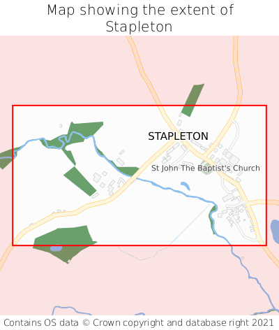 Map showing extent of Stapleton as bounding box