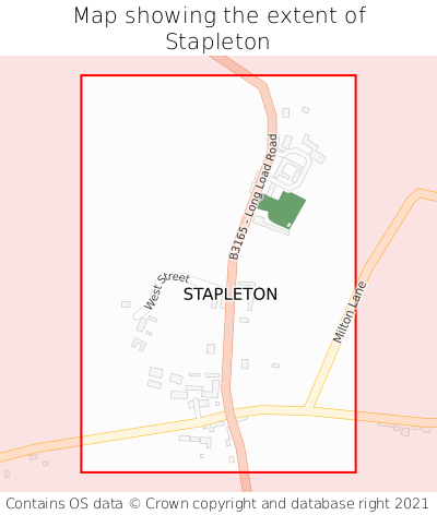Map showing extent of Stapleton as bounding box