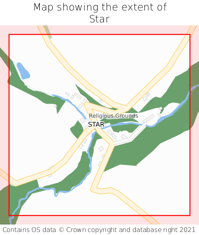 Map showing extent of Star as bounding box