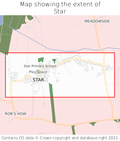 Map showing extent of Star as bounding box