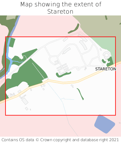 Map showing extent of Stareton as bounding box