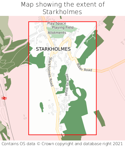 Map showing extent of Starkholmes as bounding box