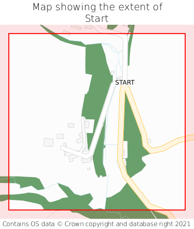 Map showing extent of Start as bounding box