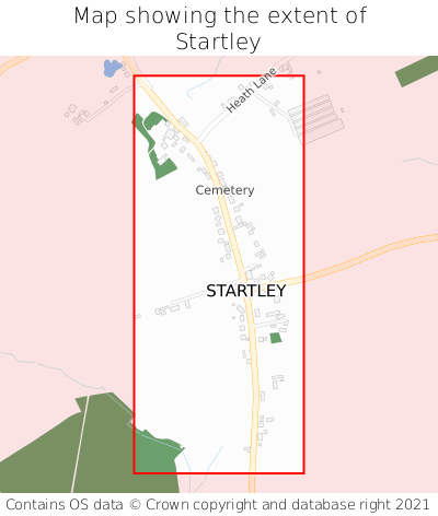 Map showing extent of Startley as bounding box