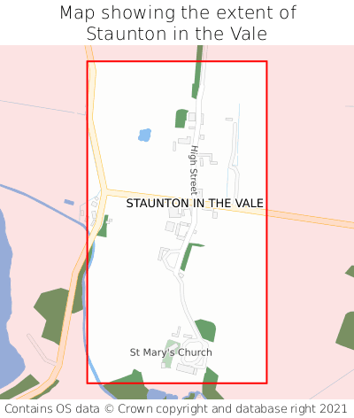 Map showing extent of Staunton in the Vale as bounding box