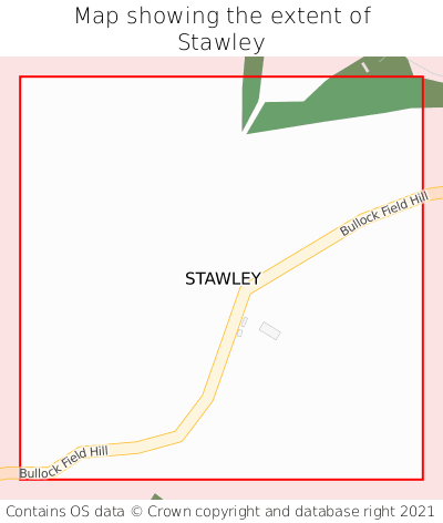 Map showing extent of Stawley as bounding box