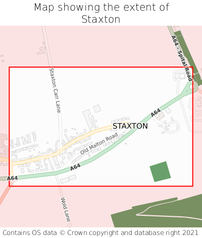 Map showing extent of Staxton as bounding box