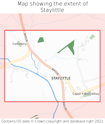 Map showing extent of Staylittle as bounding box