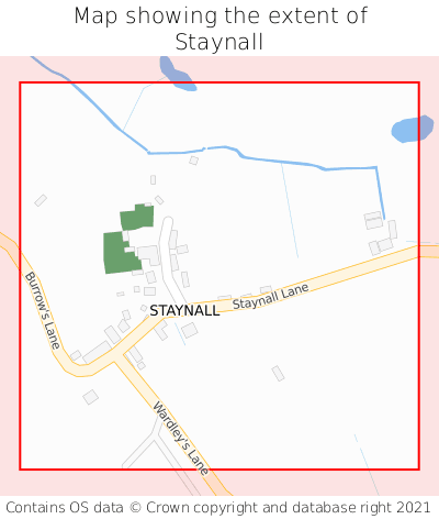 Map showing extent of Staynall as bounding box