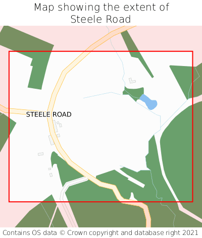 Map showing extent of Steele Road as bounding box