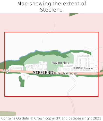 Map showing extent of Steelend as bounding box