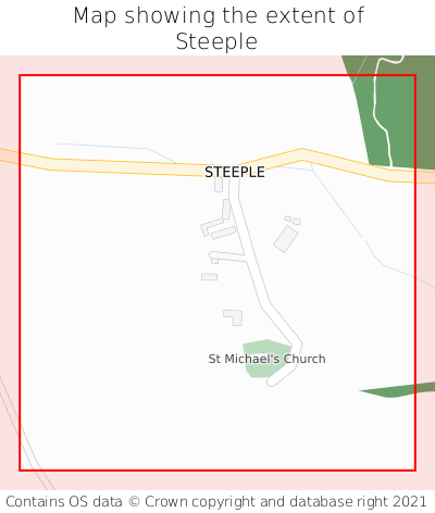 Map showing extent of Steeple as bounding box