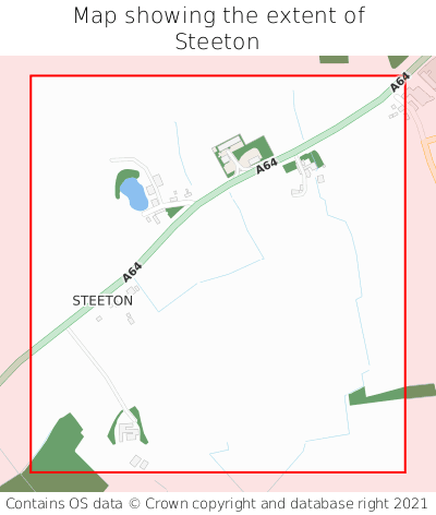 Map showing extent of Steeton as bounding box
