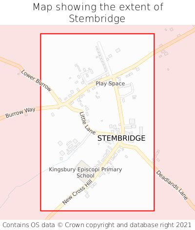 Map showing extent of Stembridge as bounding box