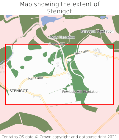 Map showing extent of Stenigot as bounding box