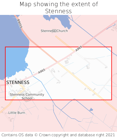 Map showing extent of Stenness as bounding box