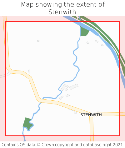 Map showing extent of Stenwith as bounding box