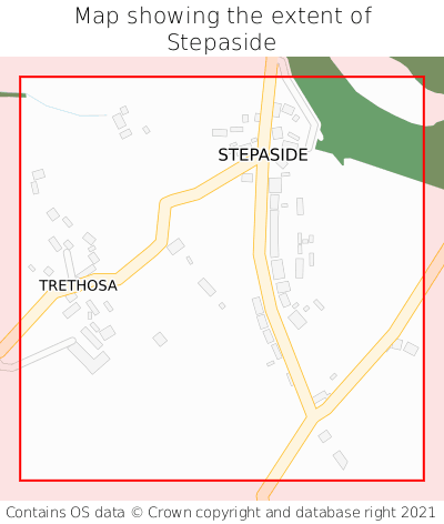 Map showing extent of Stepaside as bounding box