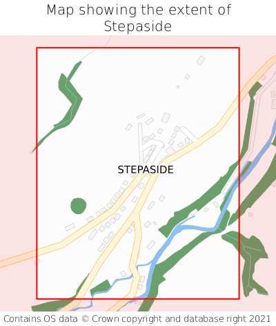 Map showing extent of Stepaside as bounding box