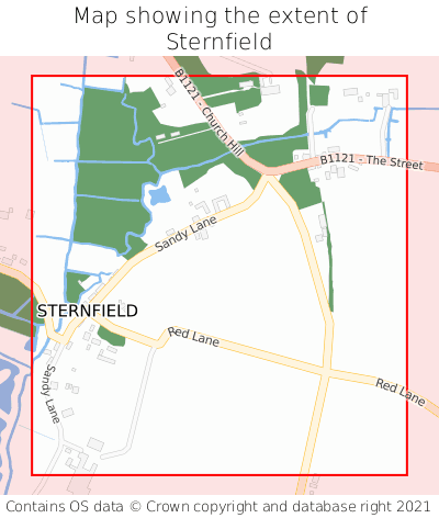Map showing extent of Sternfield as bounding box