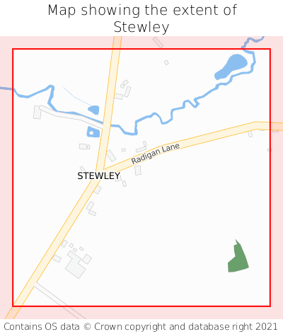 Map showing extent of Stewley as bounding box