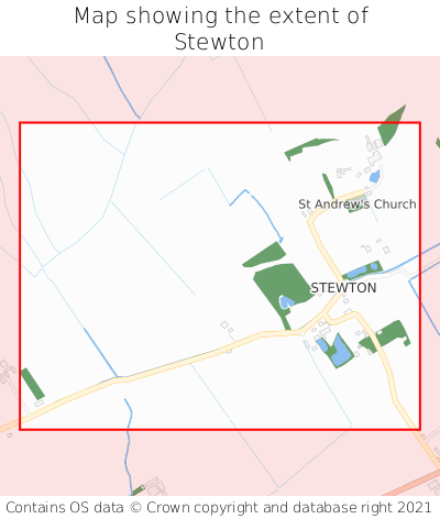 Map showing extent of Stewton as bounding box