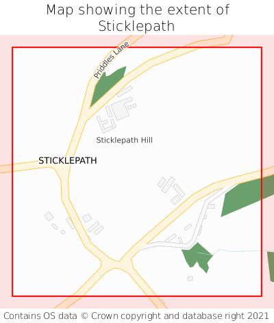 Map showing extent of Sticklepath as bounding box
