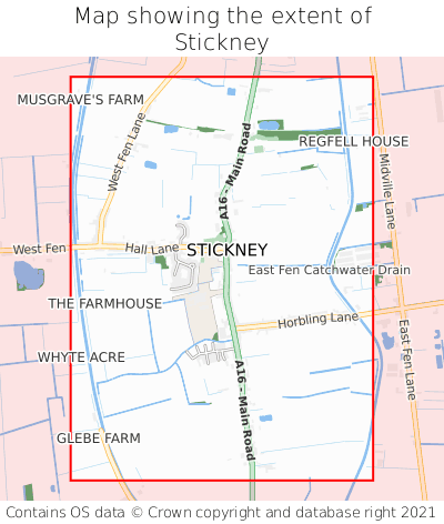 Map showing extent of Stickney as bounding box