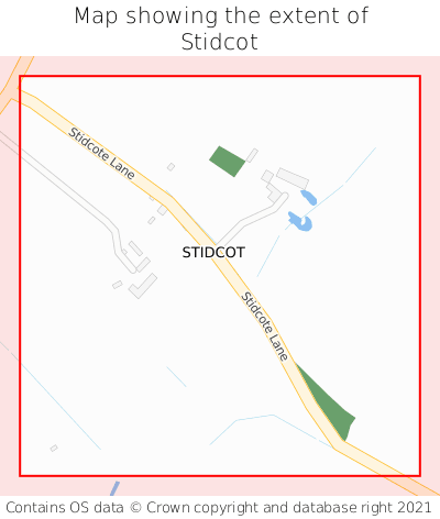 Map showing extent of Stidcot as bounding box