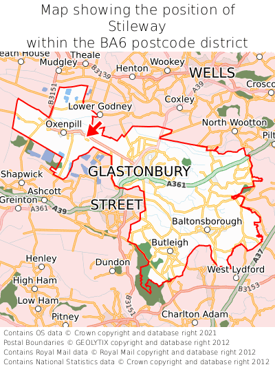 Map showing location of Stileway within BA6